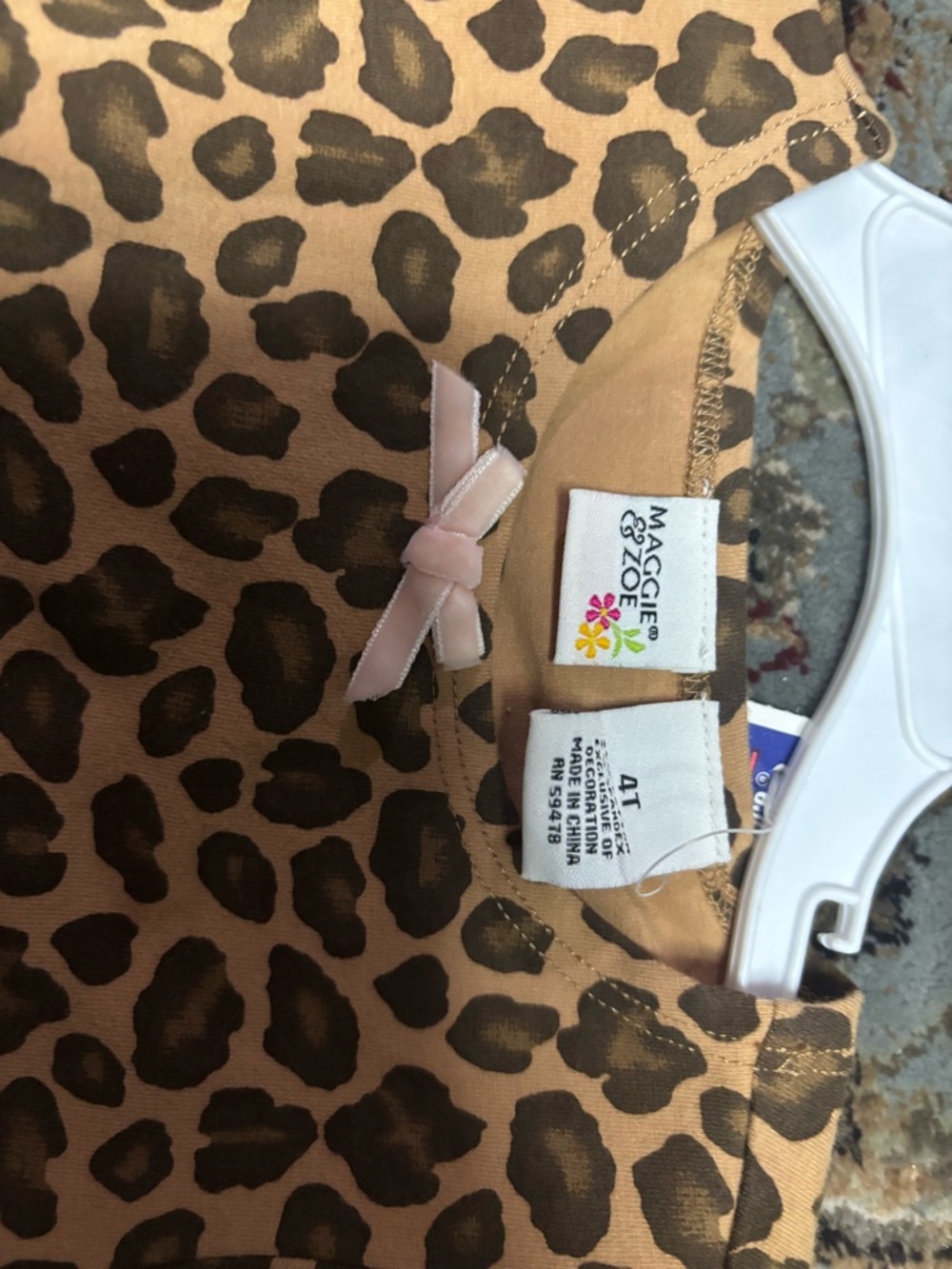 Maggie & Zoe Girls' Leopard Print Dress - Matching Doll Dress Tan and Black NWT - Picture 3 of 3